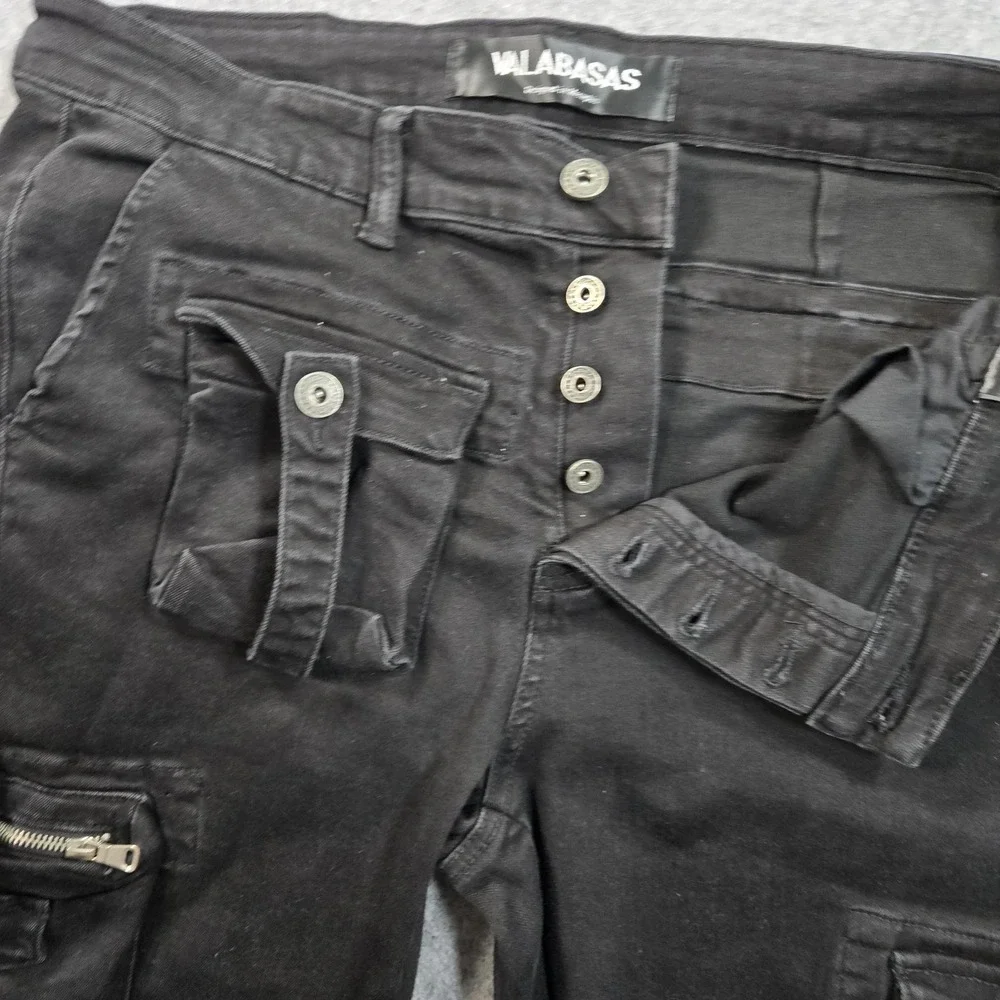 Valabasas Pants Mens 37x35 (36 Tag) Black Cargo Denim Bootcut Streetwear